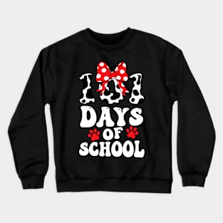 100 Days Of School Dalmatian Dog 100 Days Smarter Boys Girls Crewneck Sweatshirt